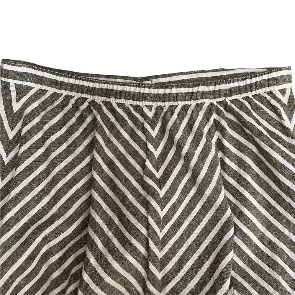 Max Studio One Striped Button Front Linen Midi Sk… - image 5